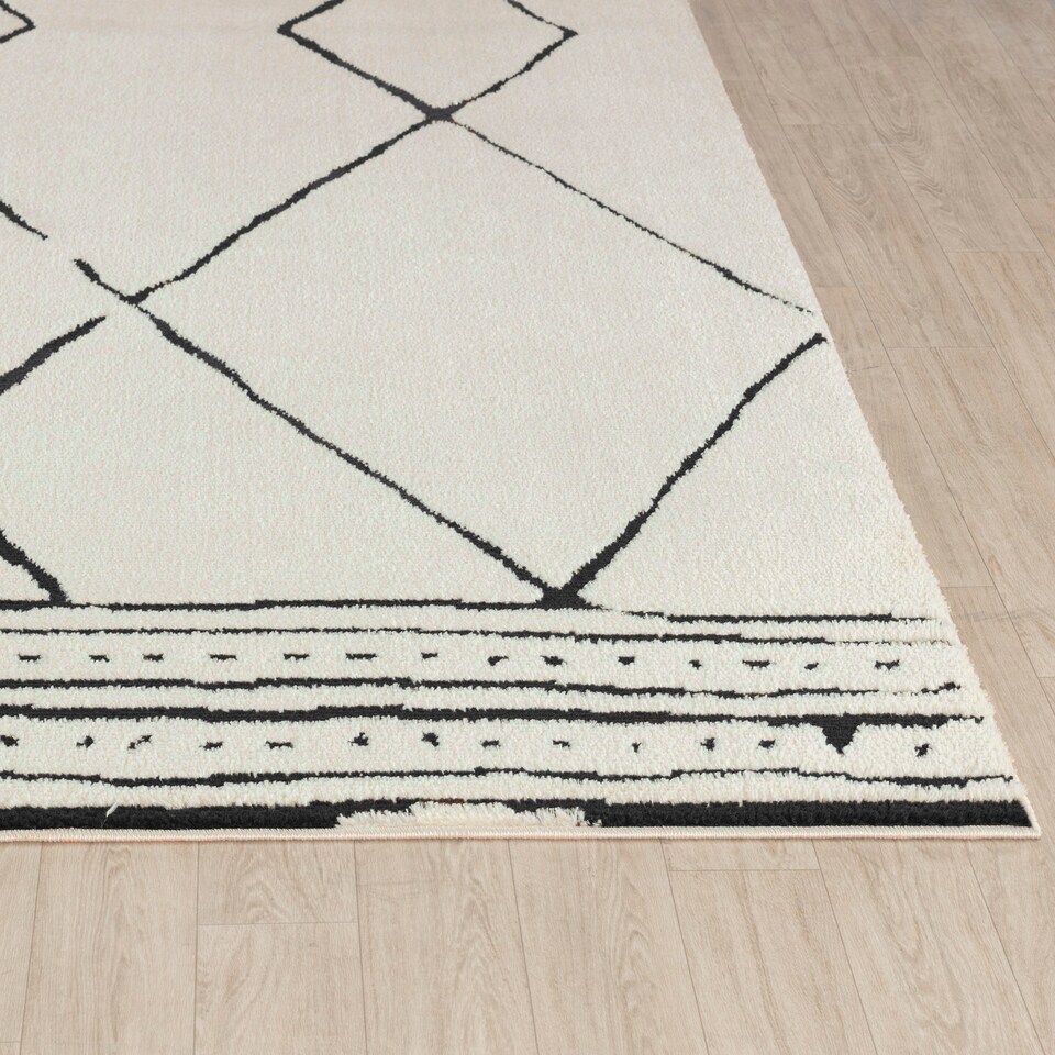 image 1 of LIVABLISS Freud-Modern High Pile Rug 200 x 275 cm | Ivory Black