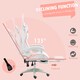 image 6 of Vinsetto Racing Gaming Chair, Reclining PU Leather Computer Chair with Removable Rabbit Ears, Footrest, Headrest and Lumber Support, Pink