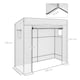 image 5 of Walk-in Garden Green House with Large Roll-up Door and 2 Mesh Windows, Green