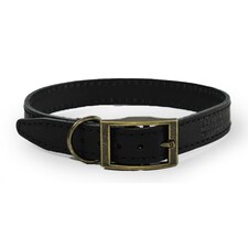 HugglePets Legacy Leather Dog Collar - Black Black | XS