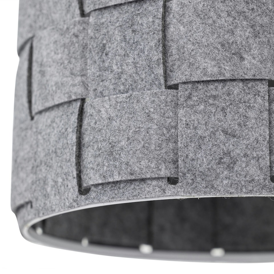 image 1 of First Choice Lighting Set of 2 Tuscan White Ceramic Lamps with Grey Felt Shade White | Grey