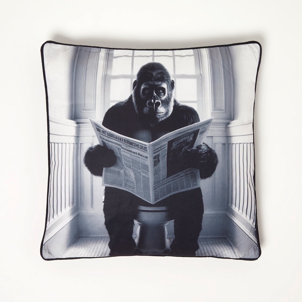 image 1 of Homescapes Gorilla Toilet Cushion - 45 x 45 cm