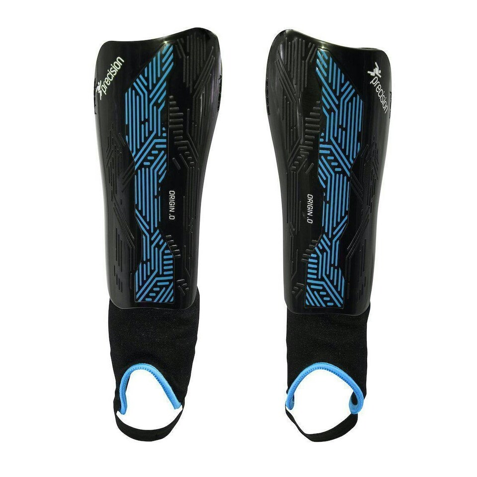Precision Unisex Adult Origin.0 Shin Guards - Black/Cyan - S