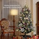 image 3 of HOMCOM 6ft Artificial Prelit Christmas Tree w/ LED Lights, Purple Ornaments