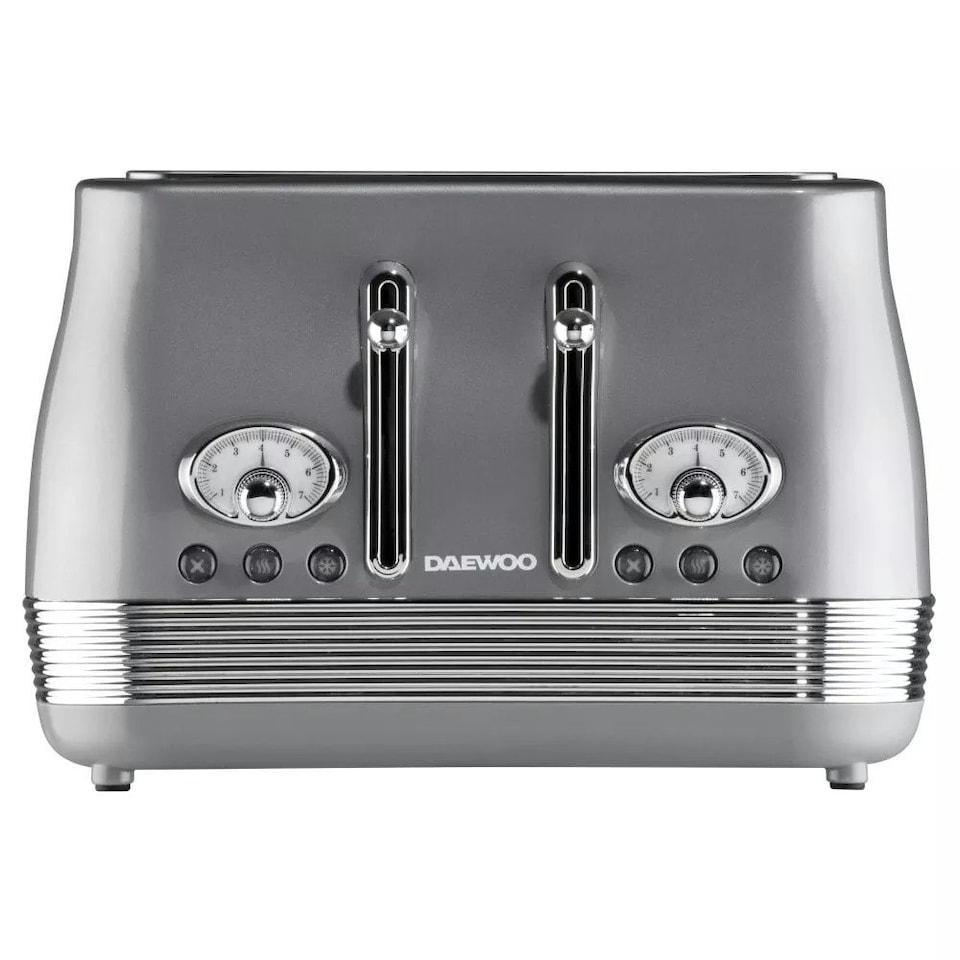image 1 of Daewoo Denver Retro Kettle and Toaster Set 1.5L 3000W & 4-Slice Grey | Smoked Grey | 4-slice
