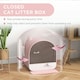image 4 of PawHut Cat Litter Box Kitten Litter Tray w/ Lid, Scoop, Filter, Flap Door, Pink