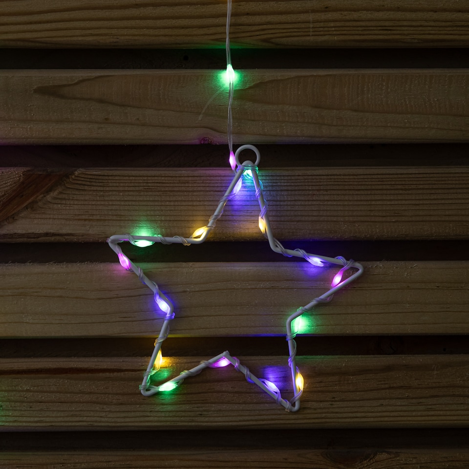 image 1 of 1.2m Multi Colour LED Star Curtain Lights Christmas Decorations