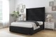 image 2 of Sloomy Sterling Black Naples Bed Frame With 50"  Upholstered Wingback Headboard 3' Single