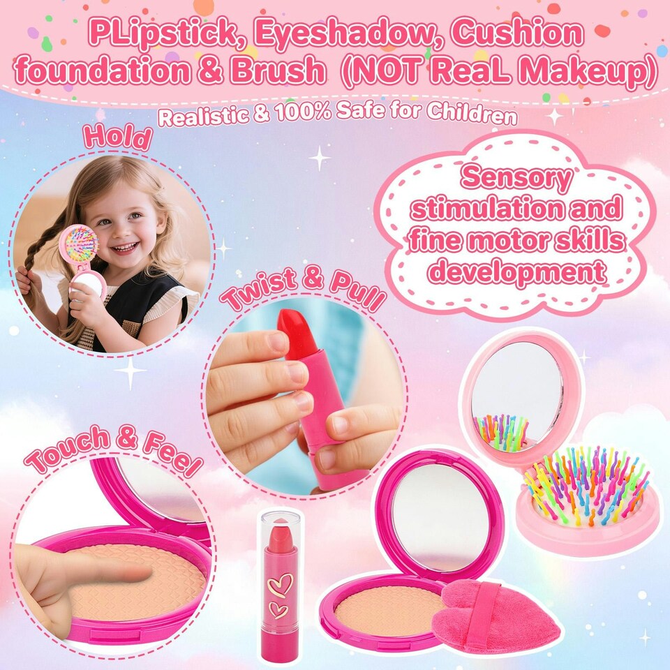 image 1 of Girls Pretend Play Handbag & Makeup Toy Set