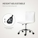 image 3 of HOMCOM Armless Mid-Back Adjustable Office Chair with 360 Swivel White