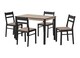 image 1 of Radley Dining Set - Black - Oak Effect - Oat Fabric | Brown | 5