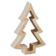 image 2 of The Noel Collection Snowy Wooden Christmas Tree Ornament - Natural/White - 20cm x 4cm x 14cm