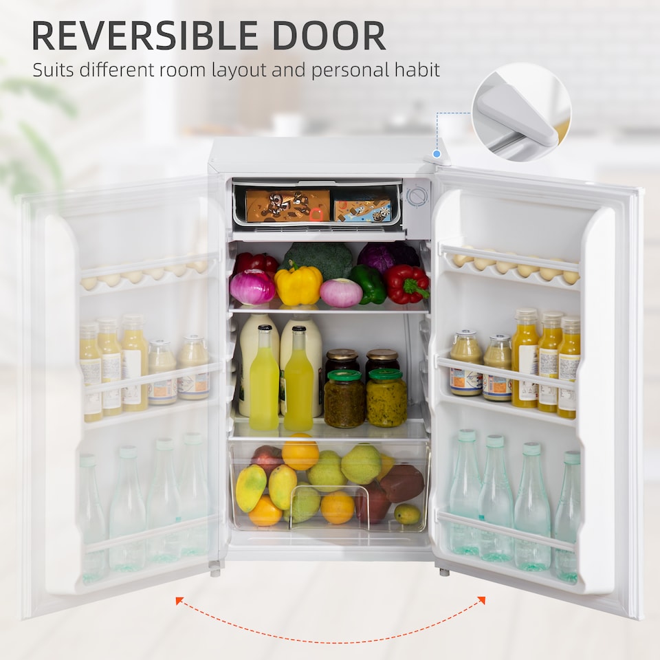 image 1 of HOMCOM 91L Under Counter Fridge Good Housekeeping Institute Approved White