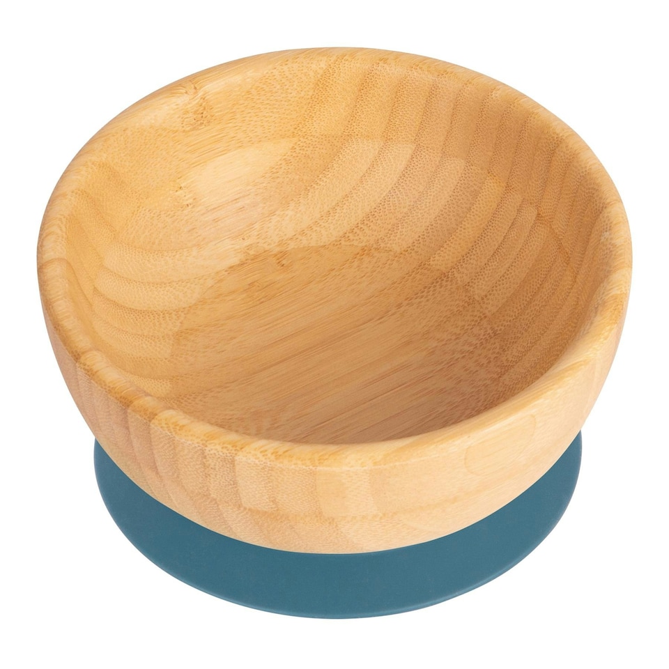 image 1 of Tiny Dining Bamboo Suction Bowl - Navy Blue Blue