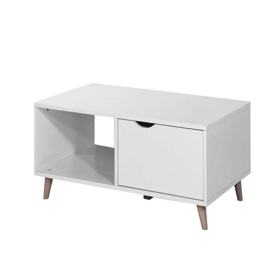 image 1 of Pulford Scandi Coffee Table 2 Drawers White Living Room Storage Furniture