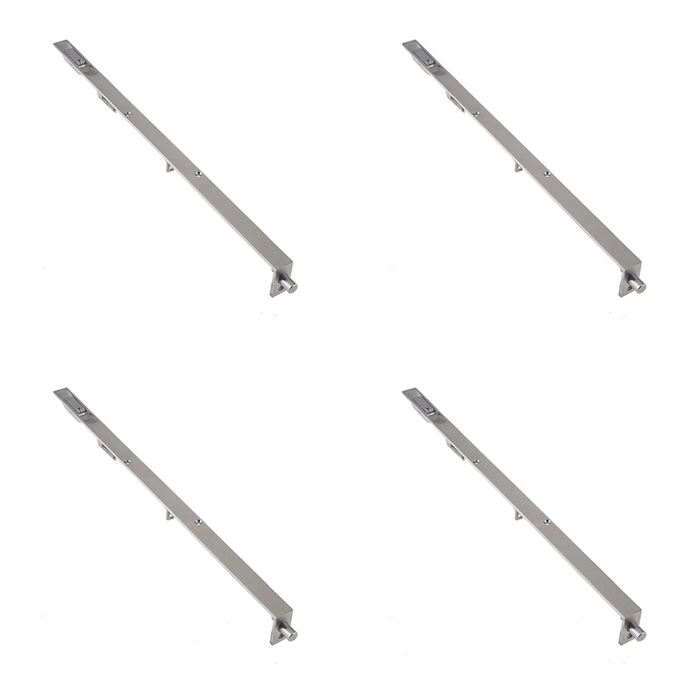 4 PACK Satin Stainless Steel Lever Action Flushbolts 457x20mm for Double Doors