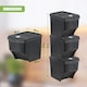 image 7 of GEEZY Durable Stackable Open Fronted Waste Bins with Lids Storage Container
