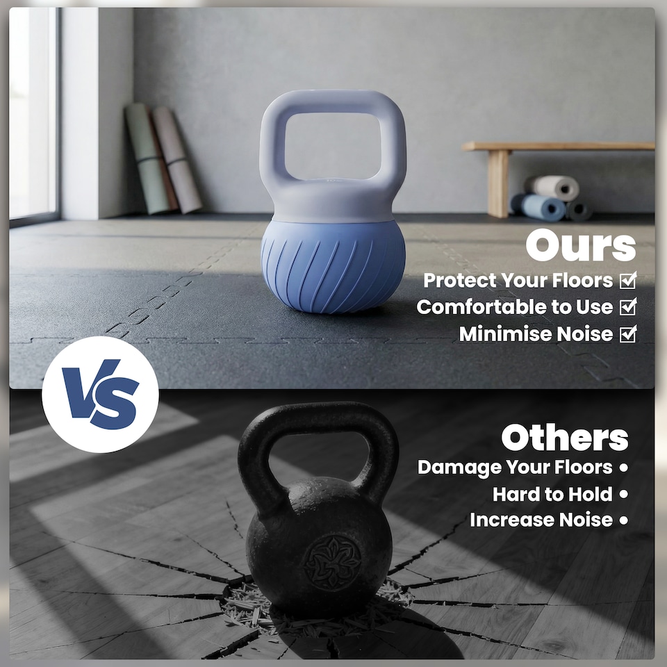 image 1 of SPORTNOW Soft Kettlebell, 10kg Kettle Bell with Anti-Slip Grip for Home Gym | Blue | Blue | 10