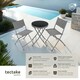 image 1 of Garden Table and Chairs - 2 person bistro set, foldable, weather-resistant | Grey | grey | 45,50 x 58 x 81 cm | 1