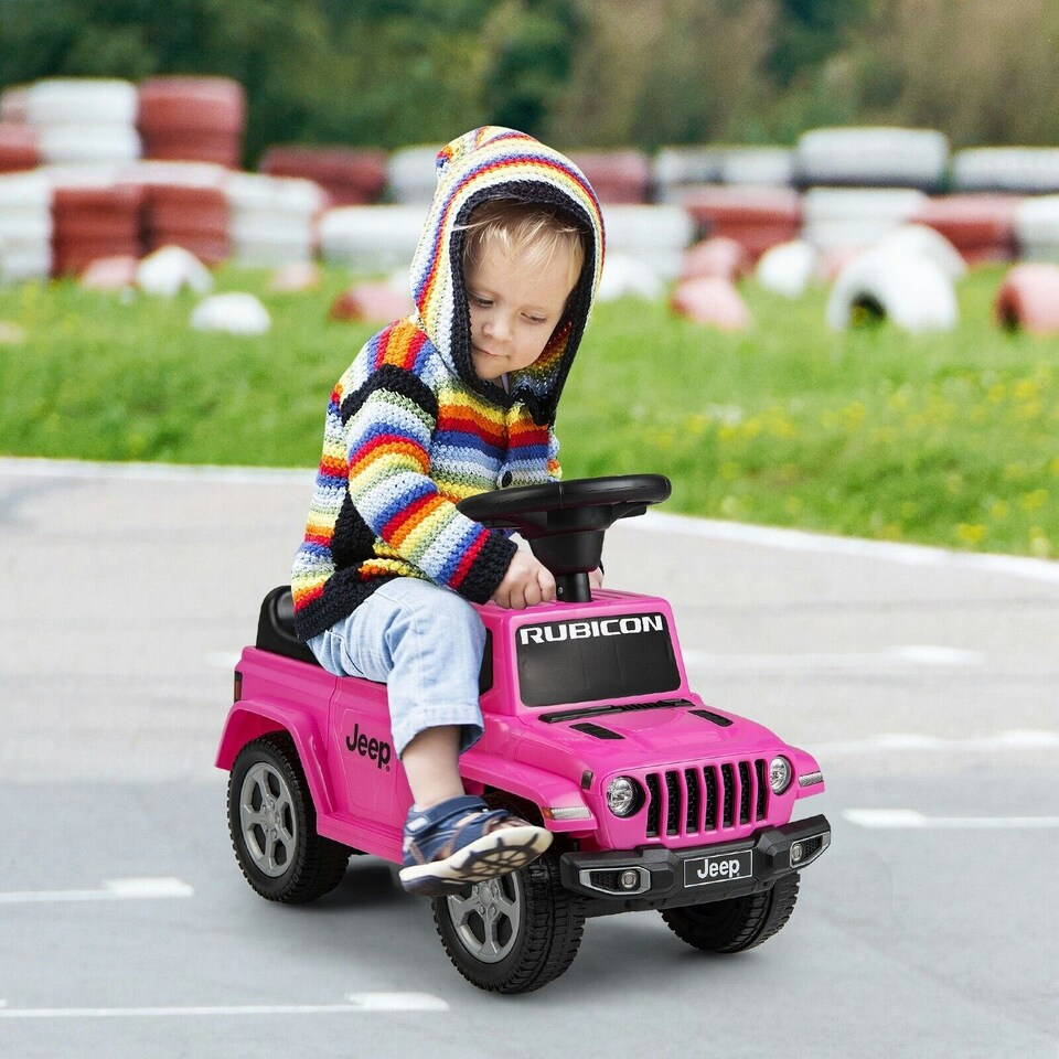 image 1 of COSTWAY Kids Ride on Push Car Licensed Jeep Push Along Car