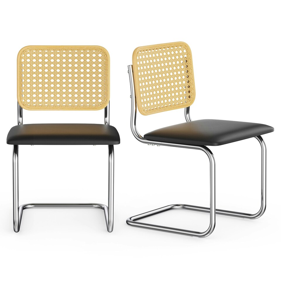 image 1 of VonHaus Bridgewater Cantilever Style Dining Chairs Set of 2