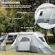 image 4 of Outsunny 6-8 Person Tunnel Tent, Two-room Camping Tent with Carry Bag, Grey