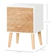 image 5 of HOMCOM 2 Drawers Bedside Table with Pine Legs, Bedroom Wooden Storage Cabinet, Natural