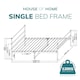 image 2 of Single Metal Bed Extra Strong Frame Adult Childs Bedroom White Easy Assembly