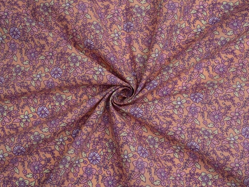 Pink Printed Polycotton Fabric for Dressmaking, 112.5cm / 44" Wide - per metre