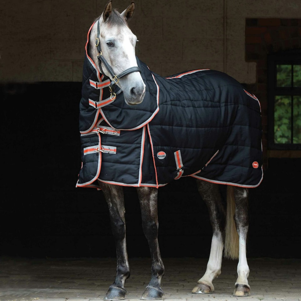 image 1 of Weatherbeeta Comfitec Channel Quilt Therapy Tec Detach-a-neck Medium Rug - Black/Silver/Red - 5ft 6