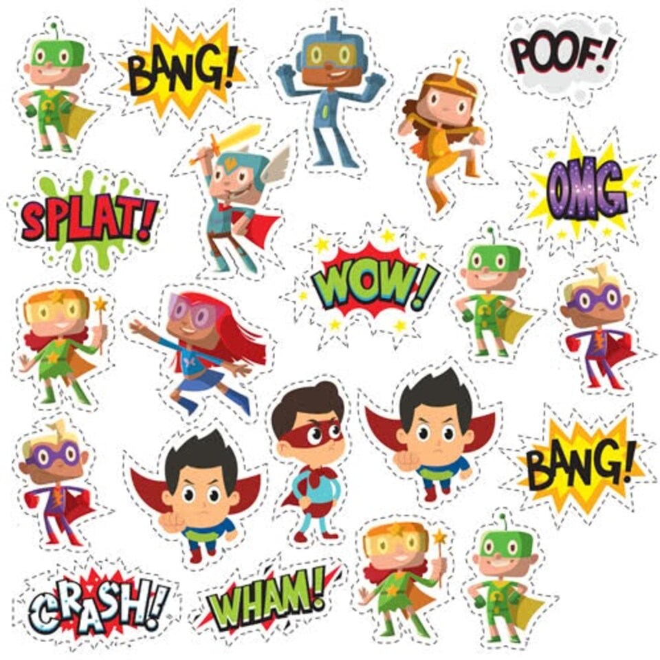 Kids Superhero Capes Cutting Sheet PVC Party Sign Decoration 133cm x 133cm