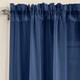 image 2 of Pair of Crystal Navy Plain Voile Panels 122 cm (48 inch) Rod Pocket Panels for Bedroom and Living Room