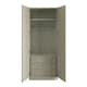 image 2 of Shaker Urban Oak Double Wardrobe with Single Rail & Internal Drawers Brown