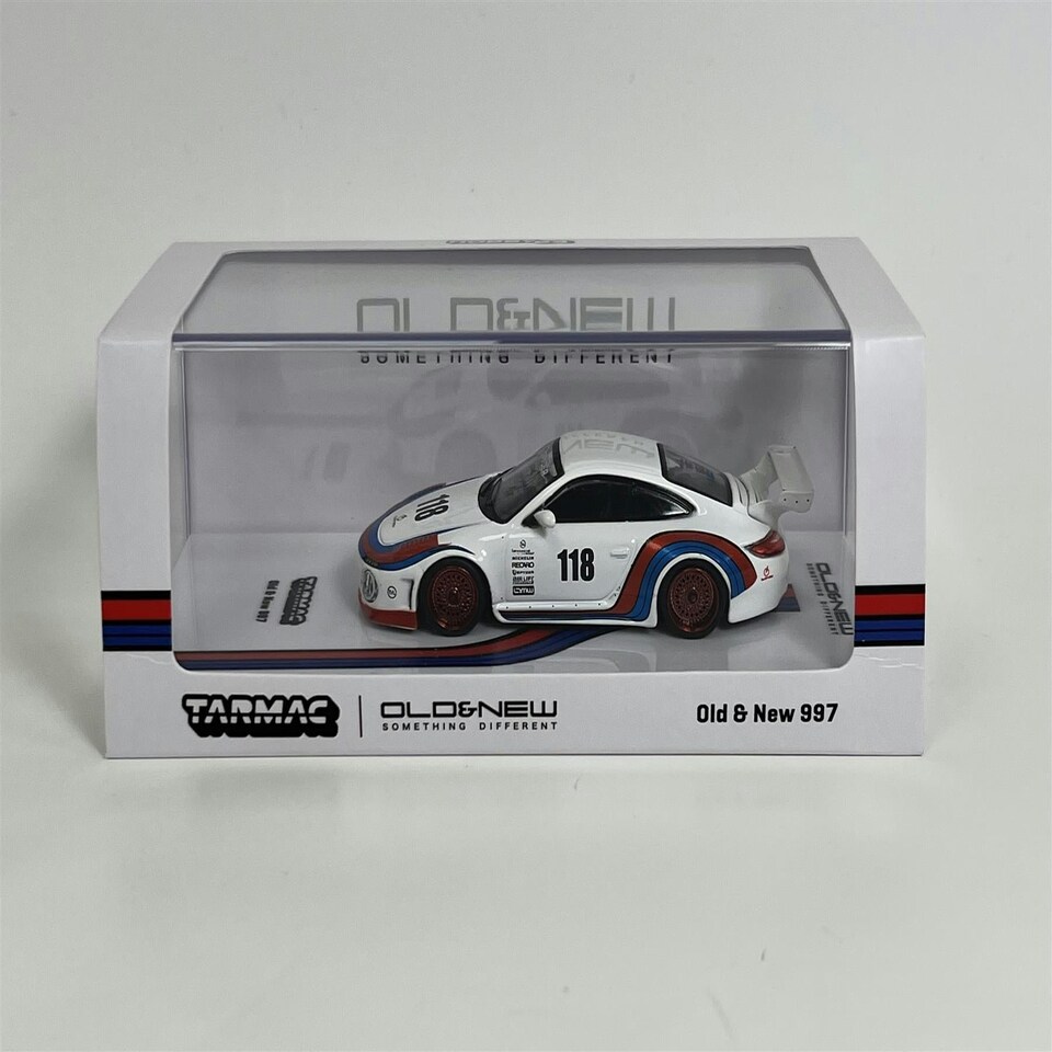 image 1 of Porsche Old & New 997 White #118 1:64 Tarmac Works T64TL053WRB
