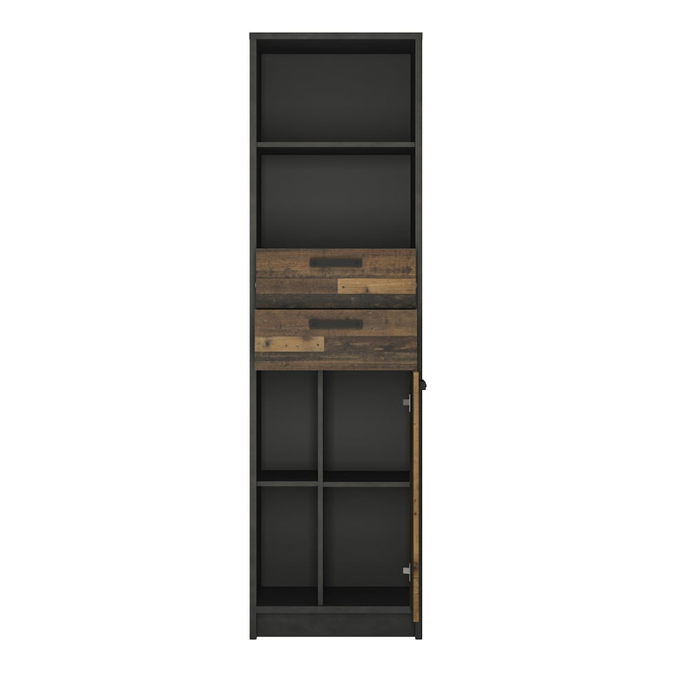 image 1 of Brooklyn Bookcase in Walnut and Dark Matera Grey