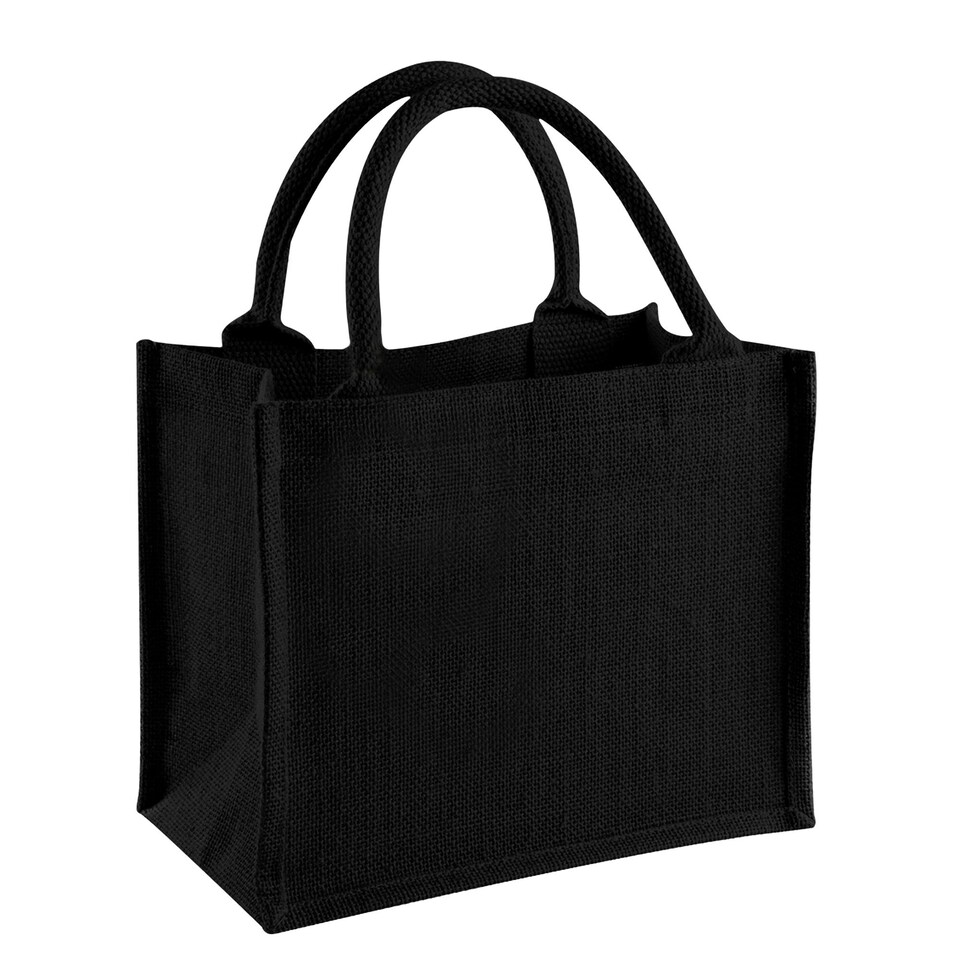 image 1 of Westford Mill Mini Jute Gift Bag - Black - One Size