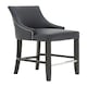image 1 of Interiors by Premier Black Bar Stool with High Back, Velvet Seat Breakfast Bar Chair, Kitchen Stool with Footrest, Chair for Bar