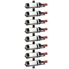 HOMCOM Wall Mount Wine Rack for 8 Wine Bottles, Black