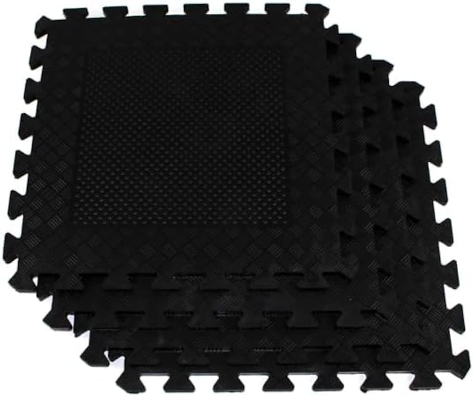 image 1 of Actiasmat – Heavy Duty Interlocking Rubber Gym Mats | 50cm x 50cm x 12mm | Set of 4 Non-Slip Tiles for Home Gym, Garage & Commercial Use