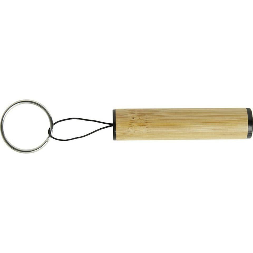 image 1 of Cane Bamboo Keyring Torch - Natural - 12cm x 1.5cm