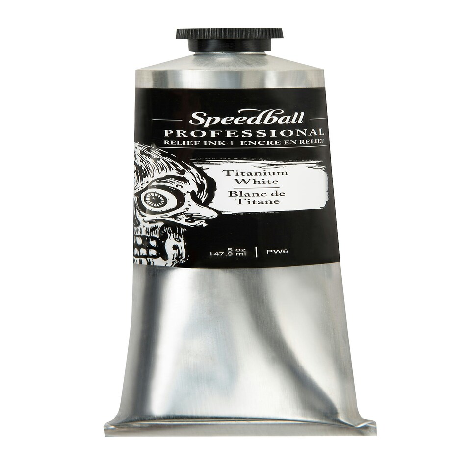 image 1 of Speedball Professional Relief Ink, Titanium White, 5oz