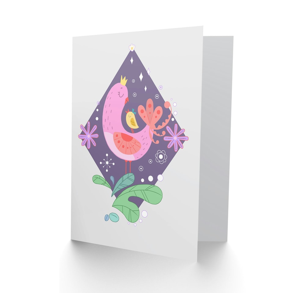 image 1 of Cute Bird Mum With Chick Mother's Day Card