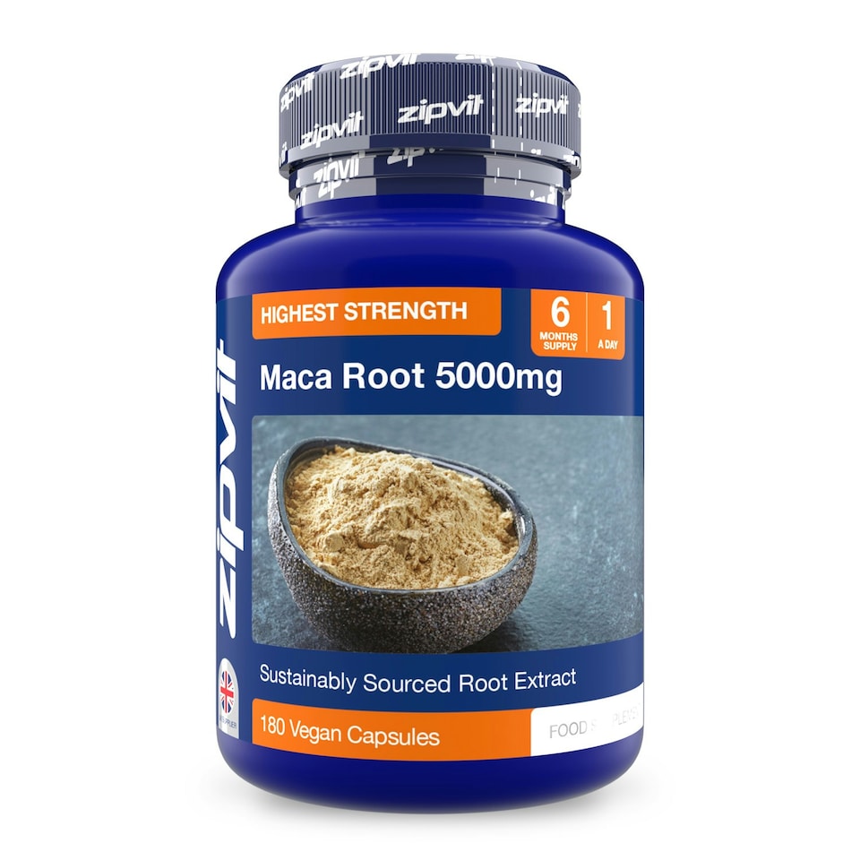 image 1 of Zipvit Maca Root 5000mg, Black & Yellow Blend, 180 Vegan Capsules, 6-Month Supply