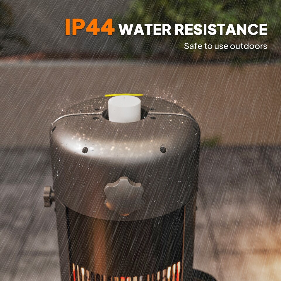 image 1 of Outsunny Electric Umbrella Parasol Mounted Patio Heater for 25-70 mm Poles, 2000 W Outdoor Garden Heater with 2 Heat Setting, 6 ㎡ Coverage, Tip-Over Protection, Black