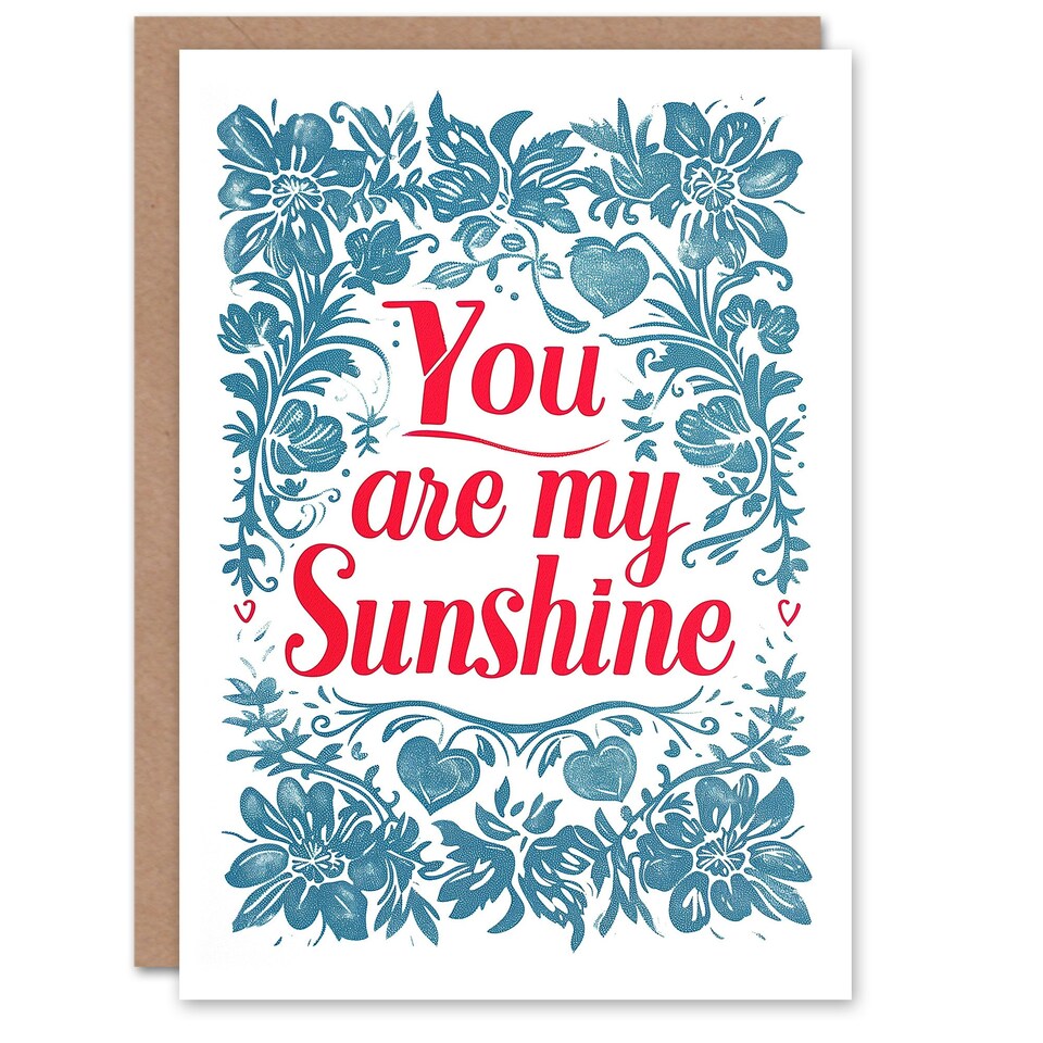 image 1 of You Are My Sunshine Floral Love Anniversary Valentines Her Wife Card