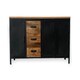 image 2 of Induse Large Sideboard - Mango Wood/Iron - L42 x W160 x H78 cm - PP Sawn Finish Black