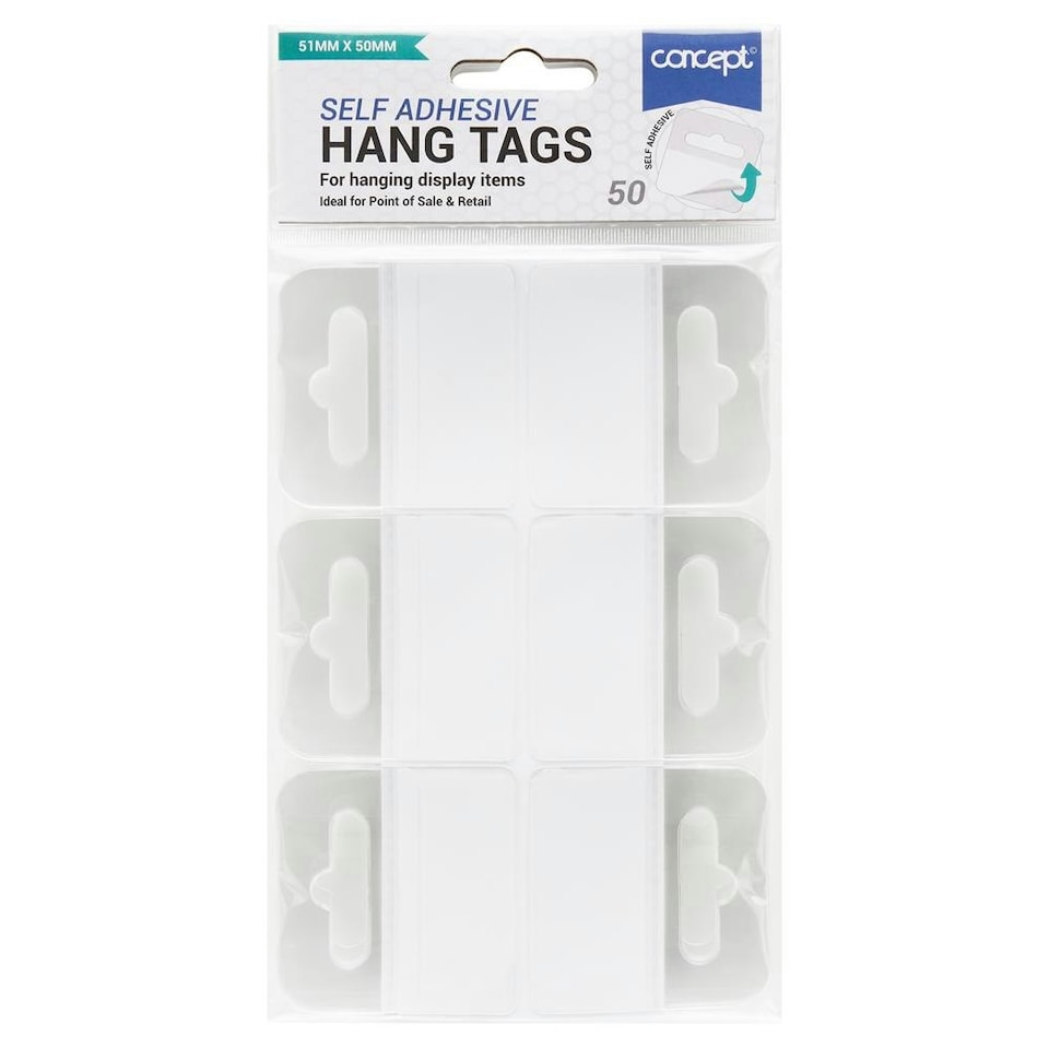 image 1 of Pack of 50 51x50mm Adhesive Euro Hole Hang Tags by Concept