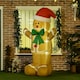 image 7 of HOMCOM 6ft Inflatable Gingerbread Man Santa Hat LED Outdoor Multicolor