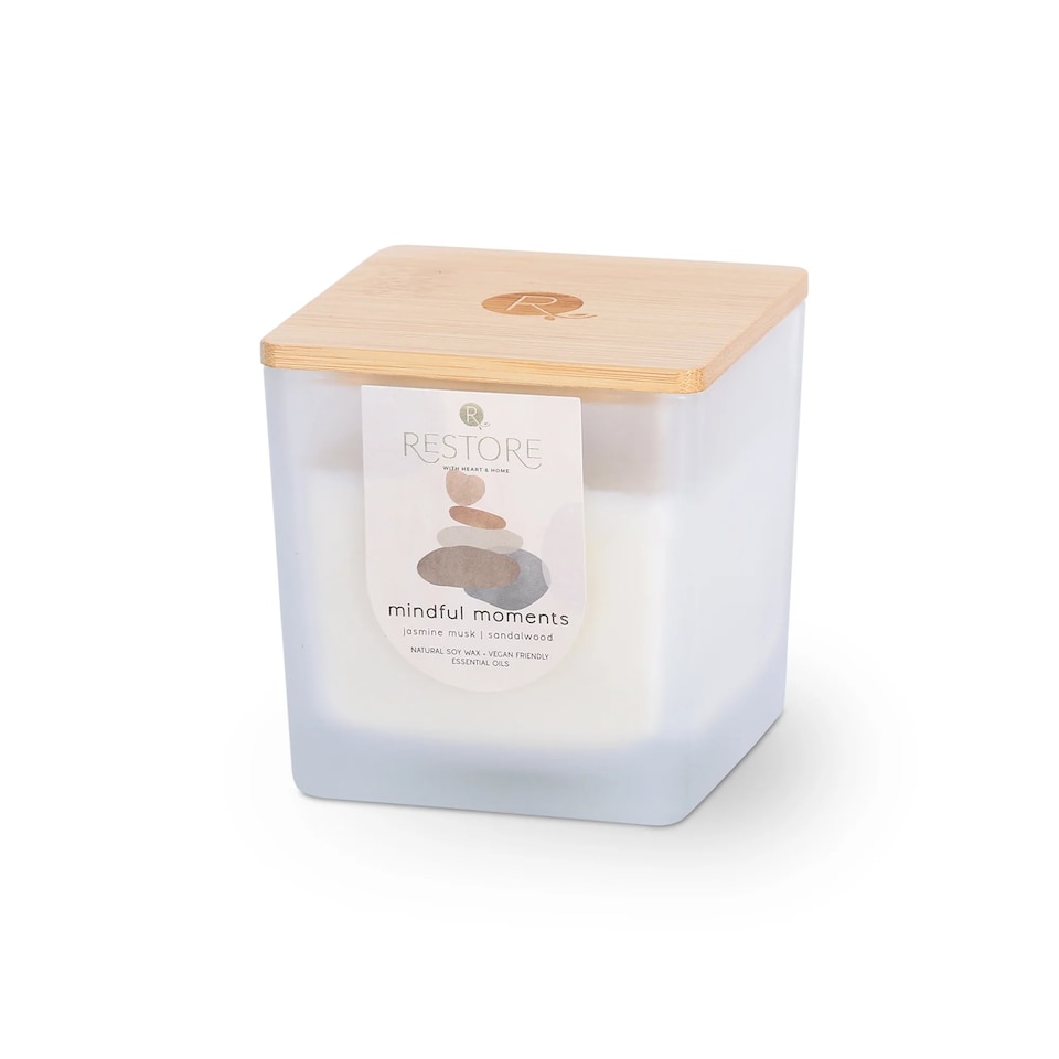 image 1 of Large Soy Wax Candle - Mindful Moments | White