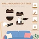 image 3 of PawHut Wall Mounted Cat Tree 4PC Kitten Activity Centre with Sisal, Brown